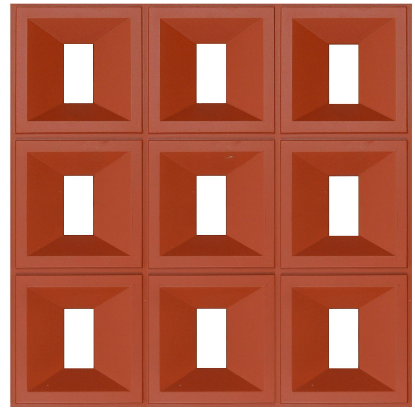 PU rectangular nine-square grid wall panel 